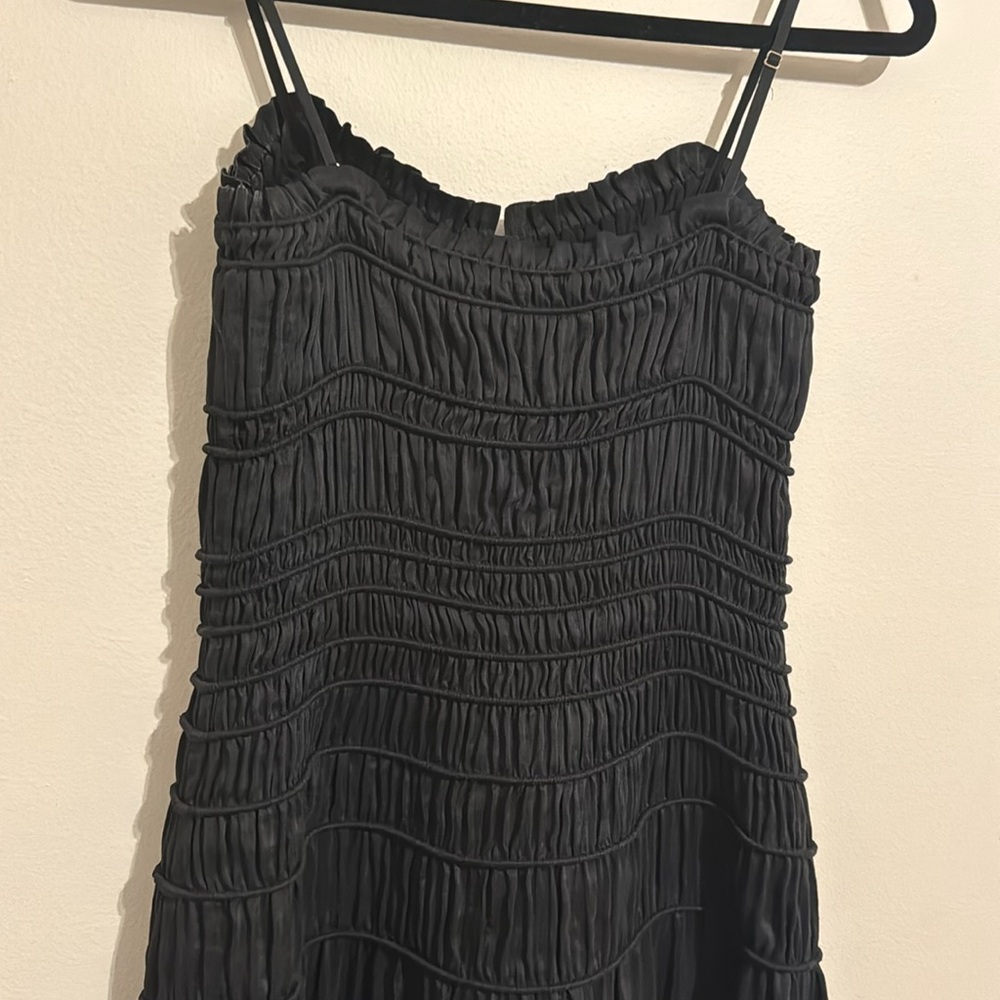 FRAME Black Corded Silk Maxi Dress - Picture 5 of 9